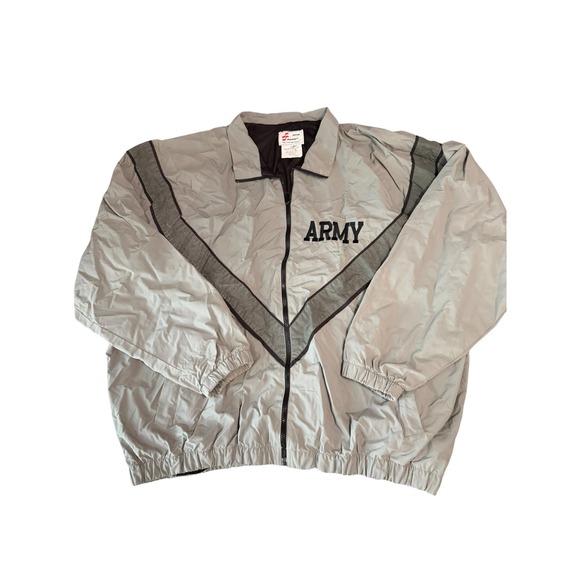 US Army Other - US Army IPFU Training Jacket Gray Reflective Windbreaker Large Regular
